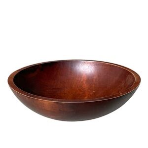 BARIBOCRAFT Vintage Handmade Wooden BowlMade In Canada Dark Mahogany Cherry
